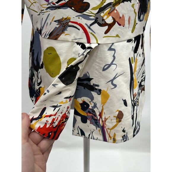 Joseph Ribkoff Size 10 Multi Color Paint Splatter Art to Wear Blazer Jacket - Picture 8 of 11
